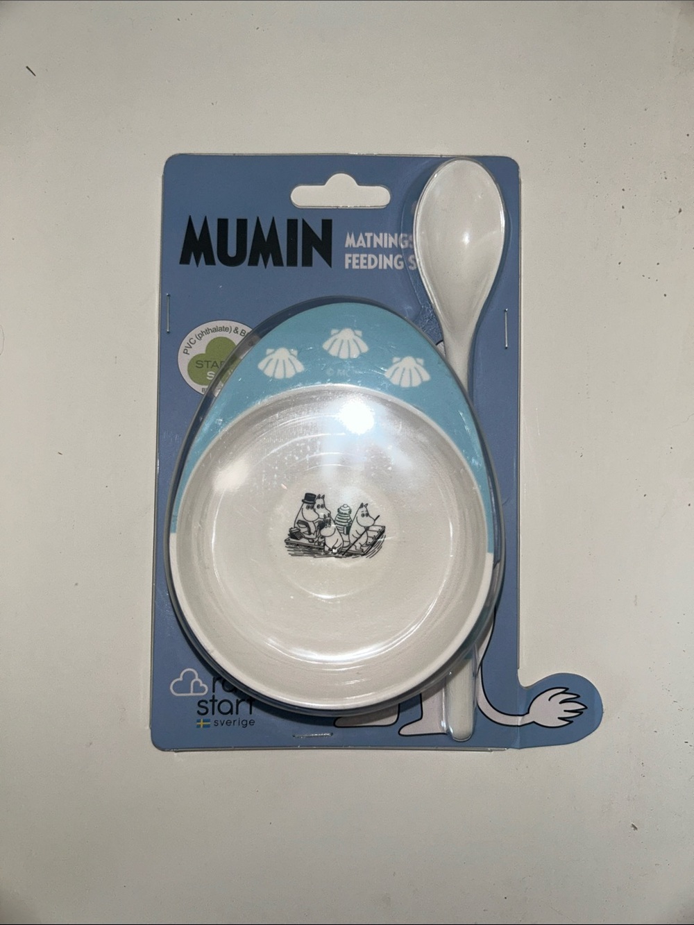 MUMIN | Blue Baby Feeding Bowl & Spoon Set by Rätt Start